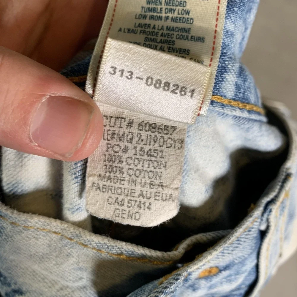 True Religion Geno Jeans Mens 36x31 Blue Acid Wash Straight USA‎ Made Vintage